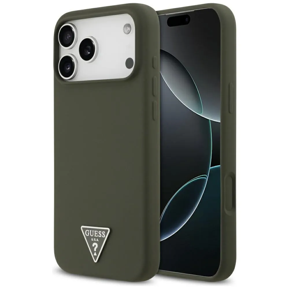 Custodia MagSafe per Apple iPhone 17 Pro Max, Guess, Logo Triangolo, Kaki - immagine 1