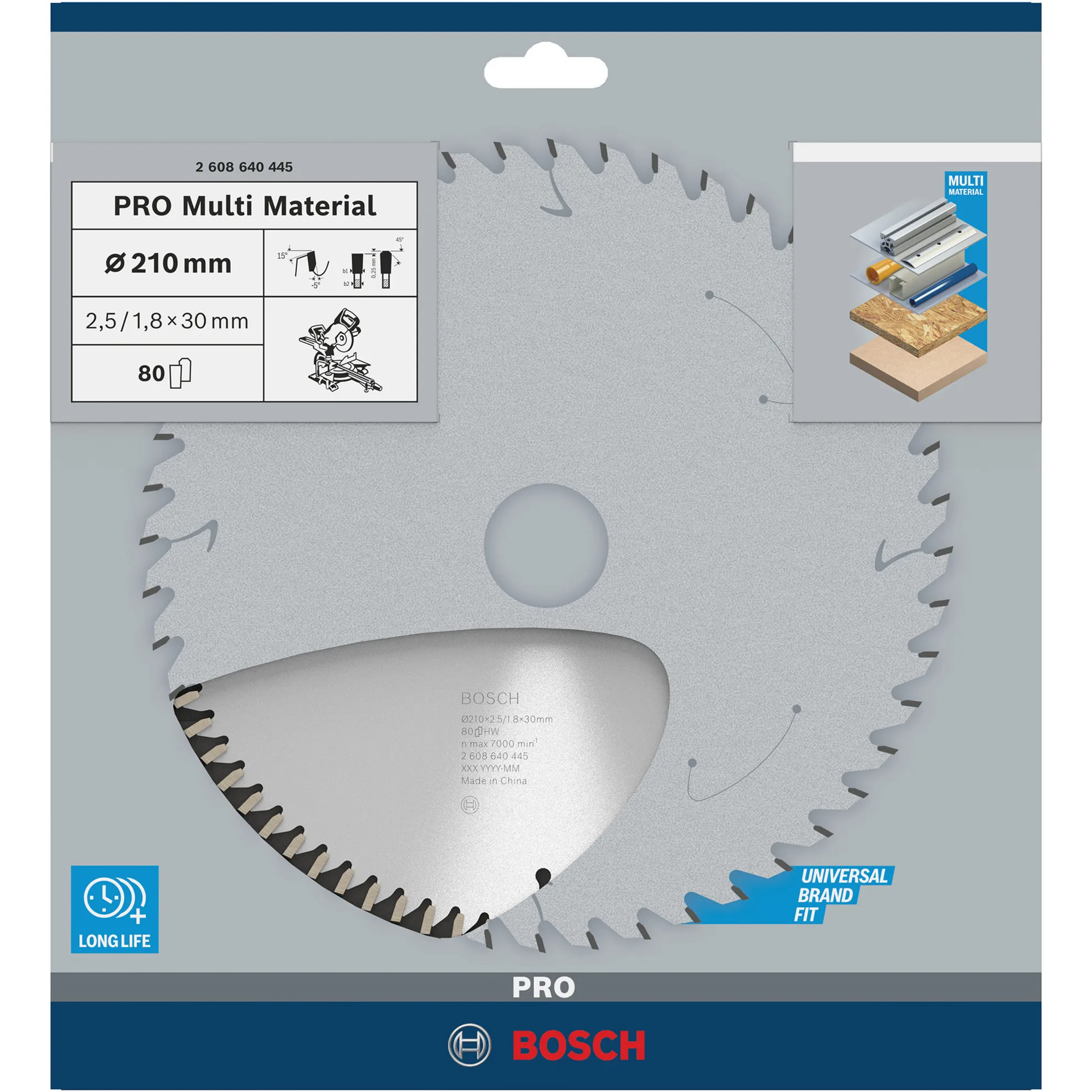 Lama per sega circolare PRO multi materiale, Ø 210mm, 80 denti - immagine 1