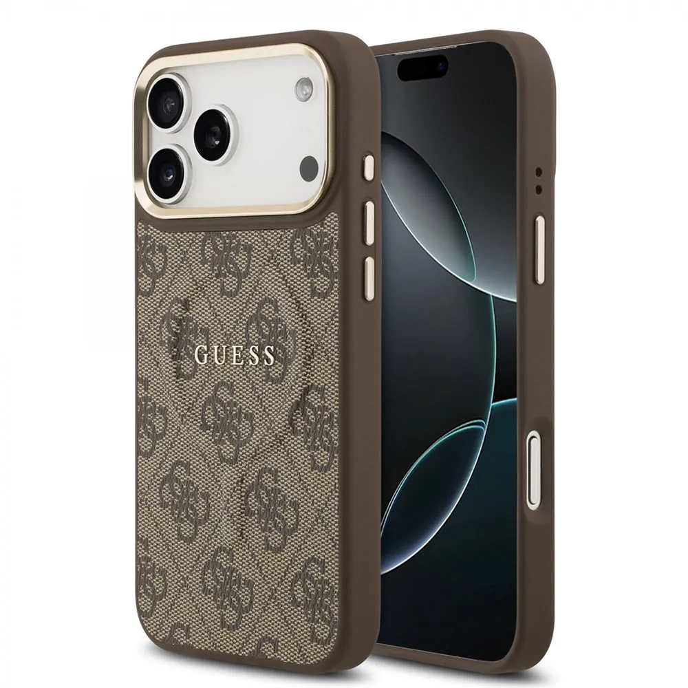 Custodia MagSafe per Apple iPhone 17 Pro Max, Guess, 4G Classic, Marrone - immagine 1