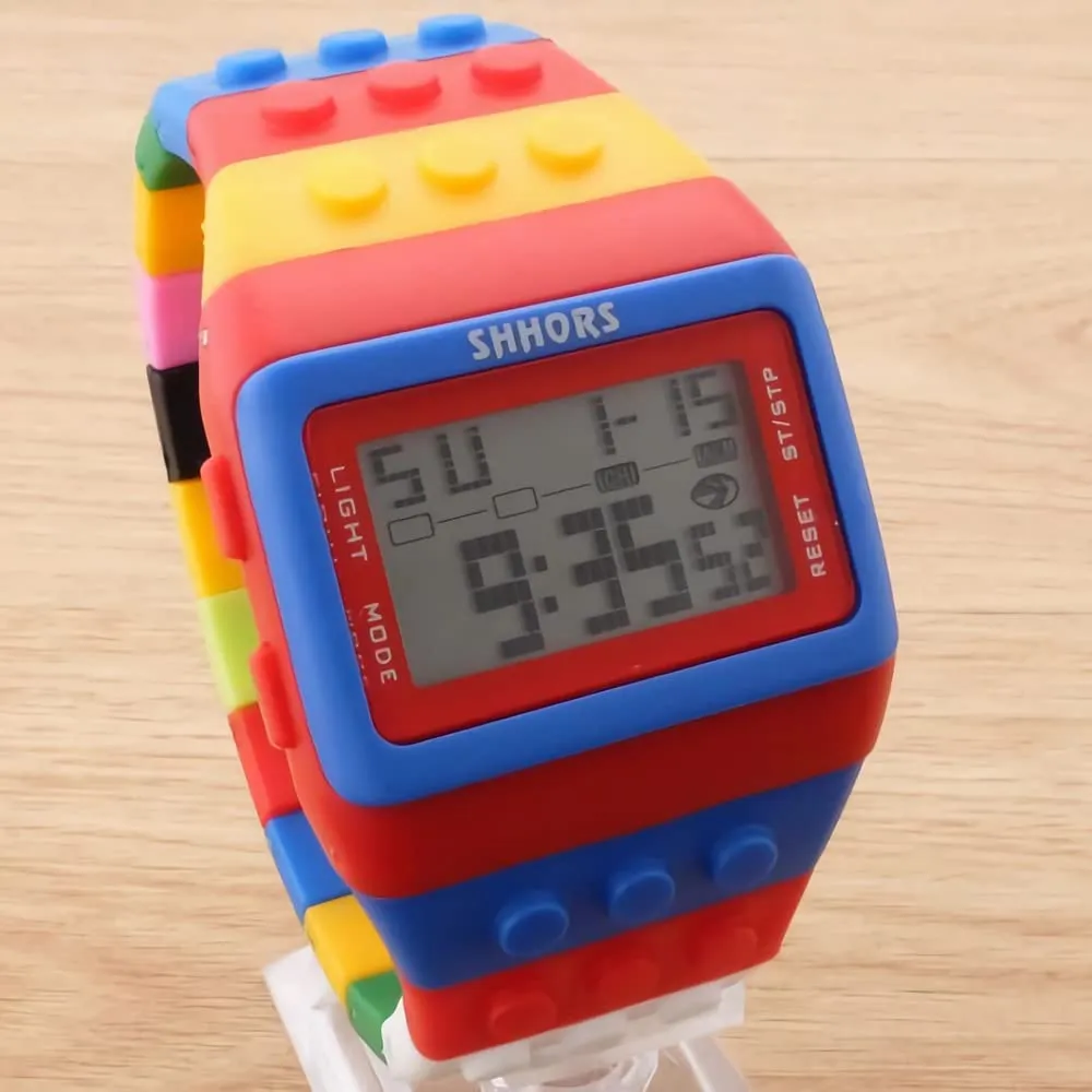 FENKOO Orologio digitale da pols neutro arcobaleno, Blu - immagine 4
