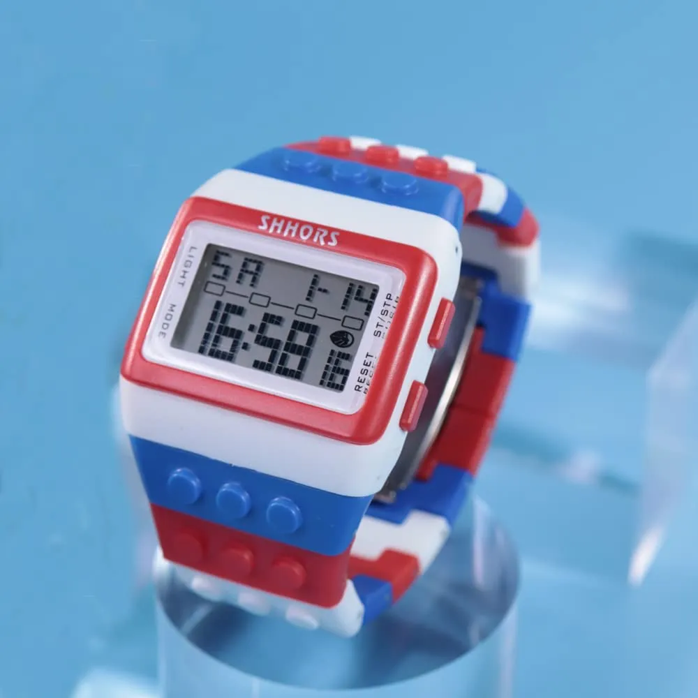 FENKOO Orologio digitale da pols neutro arcobaleno, Bianco - immagine 2