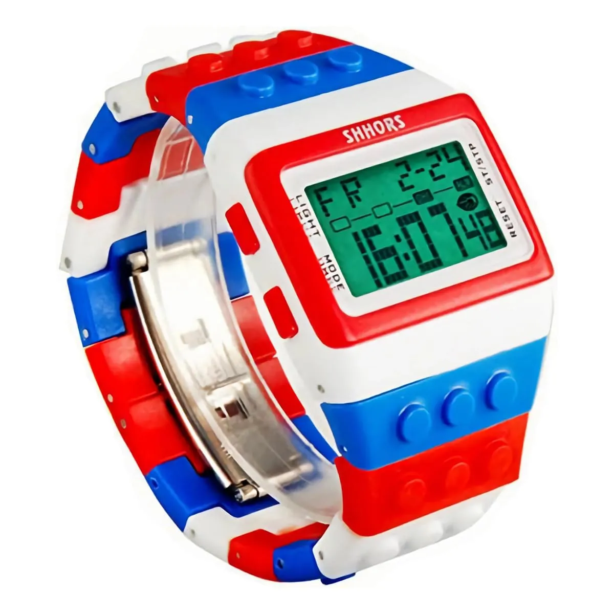 FENKOO Orologio digitale da pols neutro arcobaleno, Bianco - immagine 4