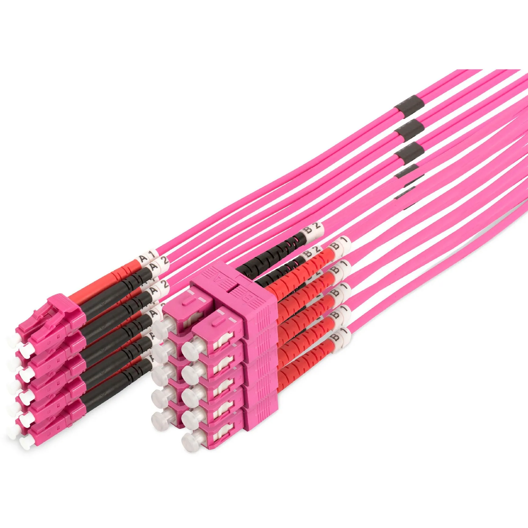 Cavo patch LWL, duplex, connettore LC > SC, multimodo OM4 - immagine 1