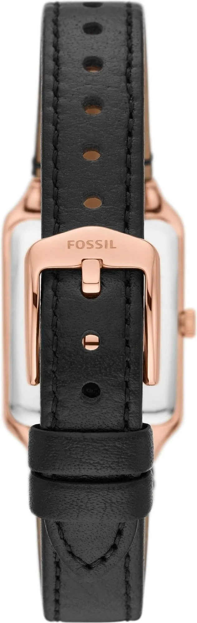 Fossil Orologio Raquel da donna, Movimento al quarzo a tre lancette con cinturino in pelle, 23 mm, Nero e oro rosa - immagine 3