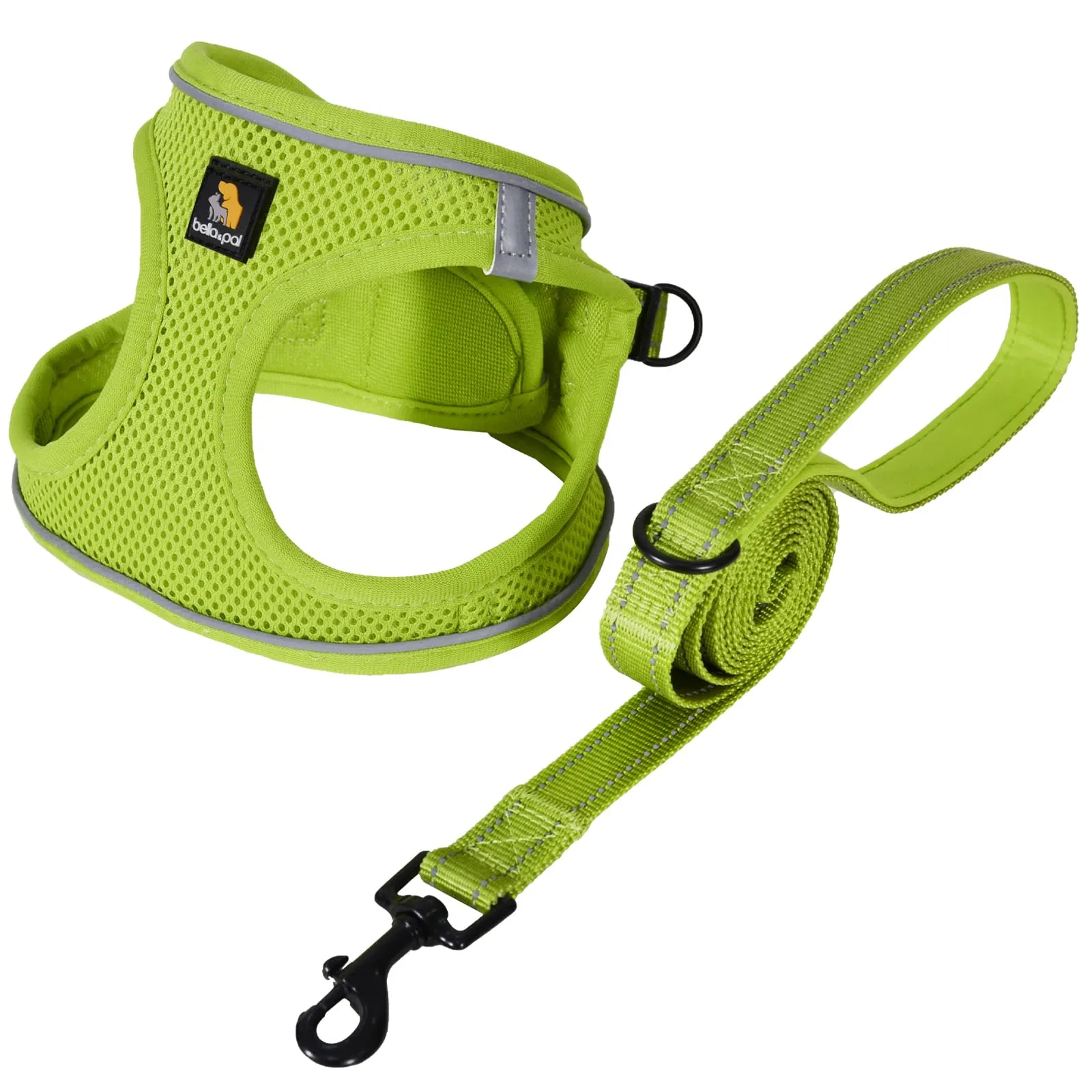 BELLA & PAL Pettorina Cane Taglia Piccola, Pettorine per Cuccioli con Guinzaglio, Step In Riflettente in Air Mesh Morbida e Traspirante, Imbracatura per Cani Poccoli, Avocado, XXS - immagine 1