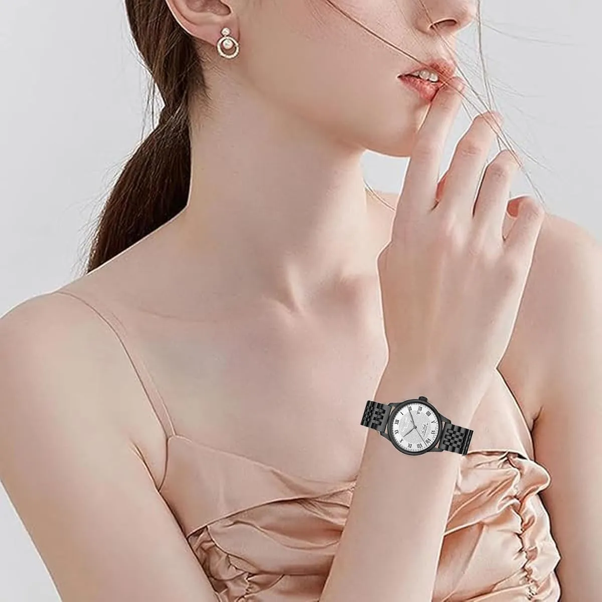 FOUUA Cinturino per Orologio in Acciaio Inossidabile con Estremità Dritta e Curva Cinturino per Orologio in Metallo Solido Premium 16mm 18mm 19mm 20mm 22mm per Uomo Donna - immagine 5