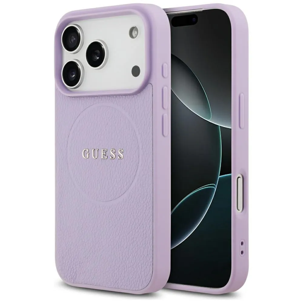 Custodia MagSafe per Apple iPhone 17 Pro, Guess, Grained Gold Ring, Rosa - immagine 1