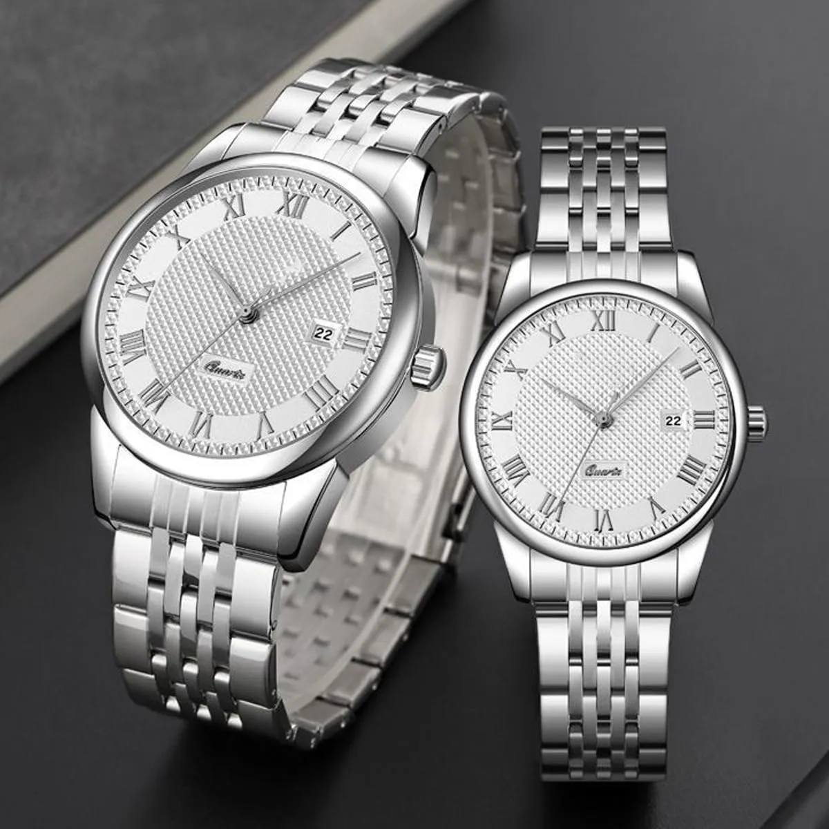 FOUUA Cinturino per Orologio in Acciaio Inossidabile con Estremità Dritta e Curva Cinturino per Orologio in Metallo Solido Premium 16mm 18mm 19mm 20mm 22mm per Uomo Donna - immagine 2