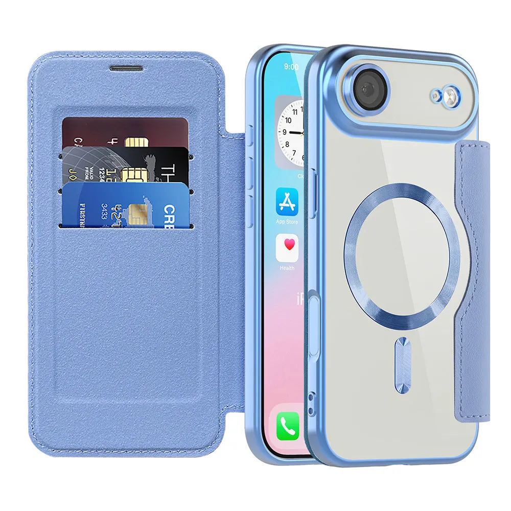 Custodia MagSafe per Apple iPhone 17 Air, Techsuit, SmartMag Book, Blu - immagine 1