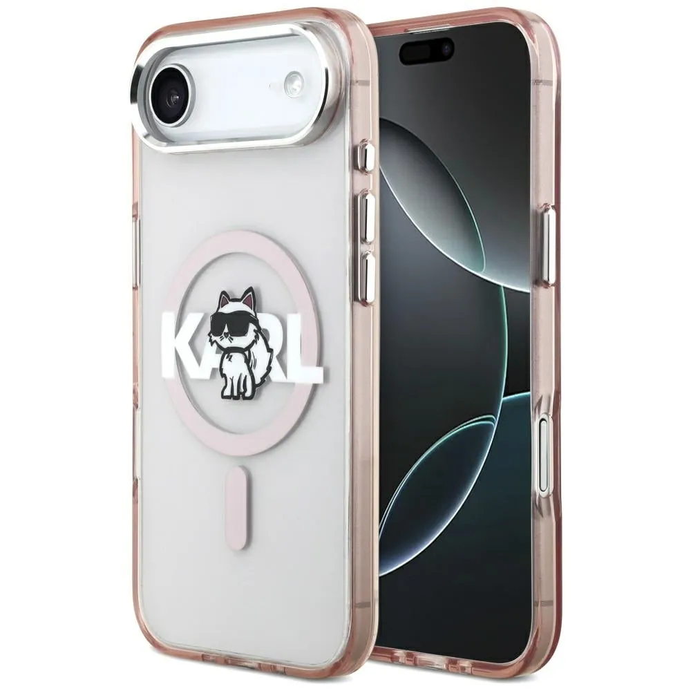 Custodia MagSafe per Apple iPhone 17 Air, Karl Lagerfeld, IML Sketch Logo Choupette, Rosa - immagine 1