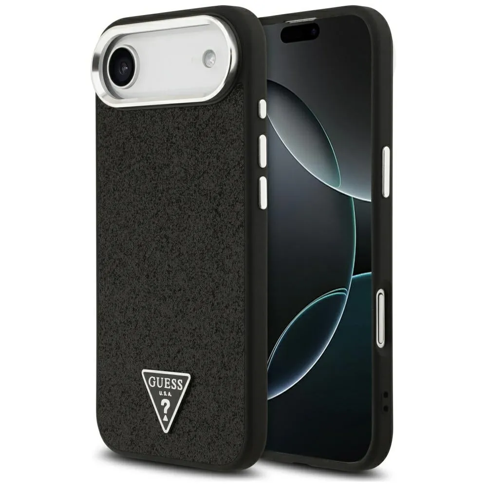 Custodia MagSafe per Apple iPhone 17 Air, Guess, Logo Triangolo Glitter, Nera - immagine 1