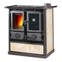 Cucina legna 7,9kW ROSETTA 5.0 Vst 16 Ceramica Panna 5 stelle (88,5x57,2x84,3cm) - immagine 1