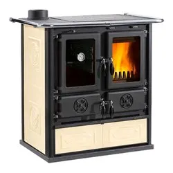 Cucina legna 7,9kW ROSETTA Sinistra 5.0 Vst 16 Ceramica Panna 5 stelle (88,5x57,2x84,3cm) - immagine 1