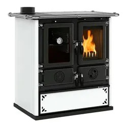Cucina legna 7,9kW ROSETTA Sinistra 5.0 Vst 16 Steel White 5 stelle (88,5x57,2x84,3cm) - immagine 1