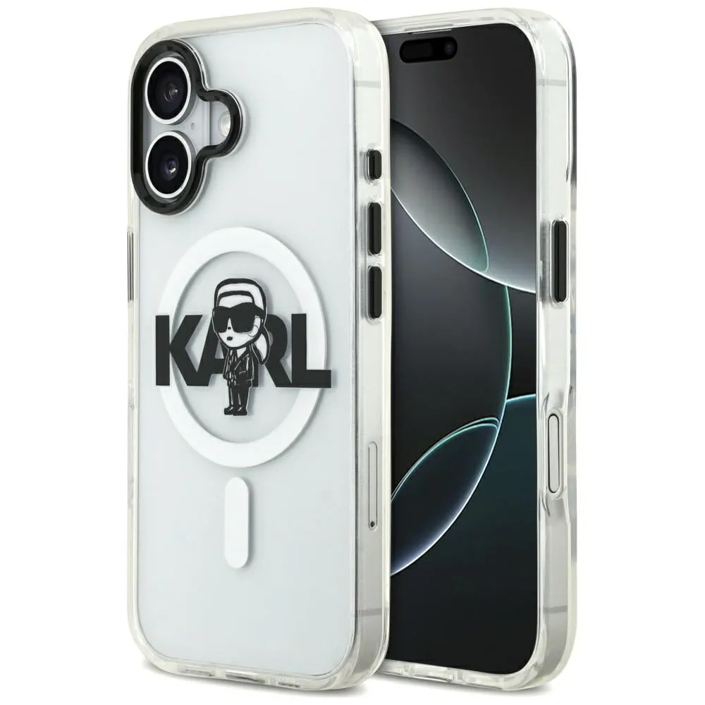 Custodia MagSafe per Apple iPhone 17, Karl Lagerfeld, IML Sketch Logo Karl, Trasparente - immagine 1