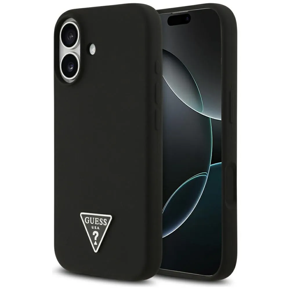 Custodia MagSafe per Apple iPhone 17, Guess, Logo Triangolo, Nera - immagine 1