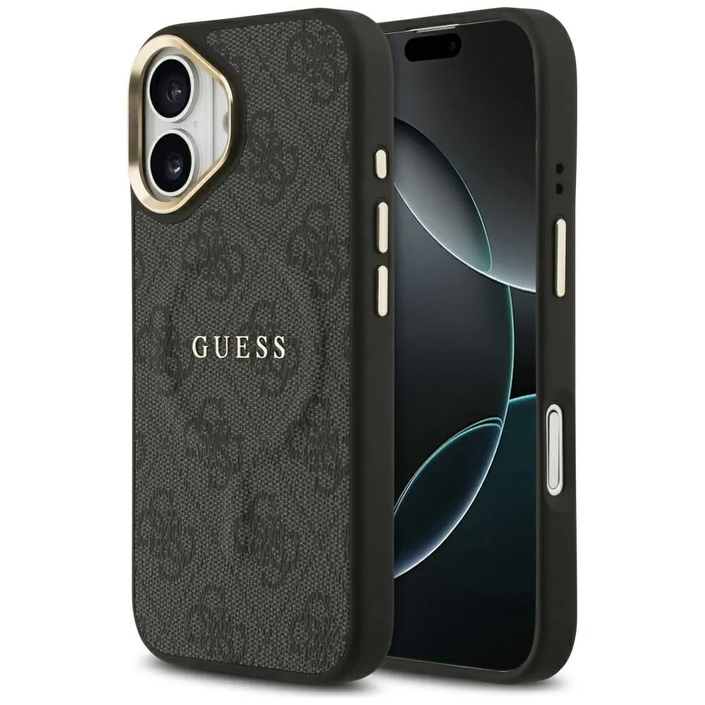 Custodia MagSafe per Apple iPhone 17, Guess, 4G Classic, Nera - immagine 1