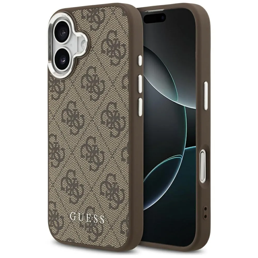 Custodia MagSafe per Apple iPhone 17, Guess, 4G Classic Logo, Marrone - immagine 1