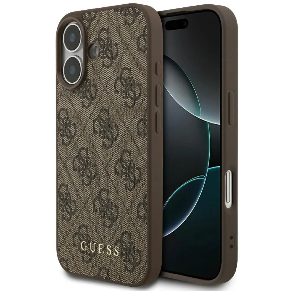 Custodia per Apple iPhone 17, Guess, 4G Classic, Marrone - immagine 1