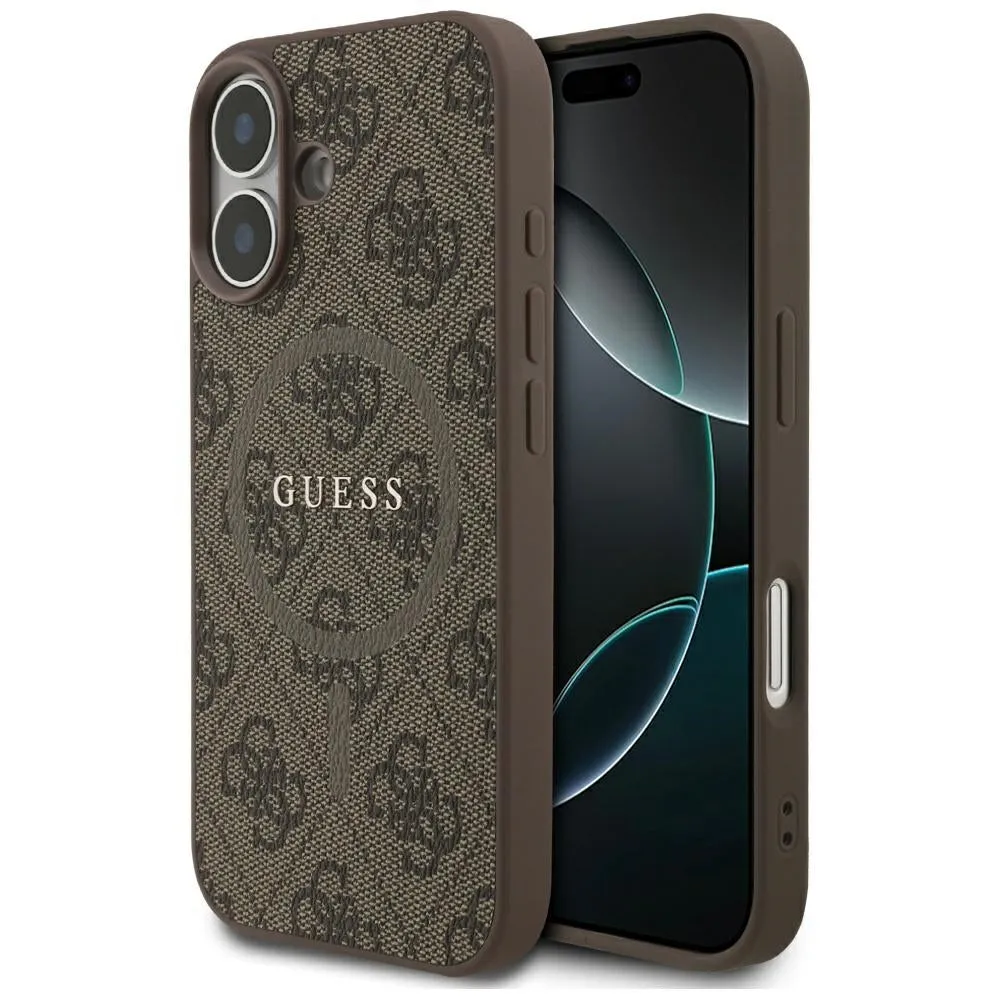 Custodia MagSafe per Apple iPhone 17, Guess, 4G Ring Classic Logo, Marrone - immagine 1