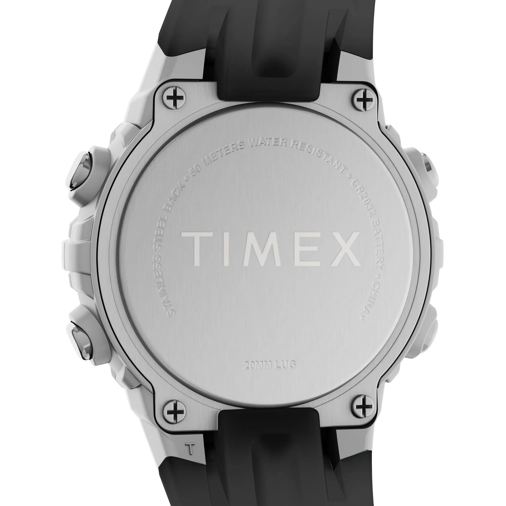 Timex Orologio sportivo unisex da 33 mm, cinturino in resina nera, quadrante digitale, cassa nera TW5M62700 - immagine 4