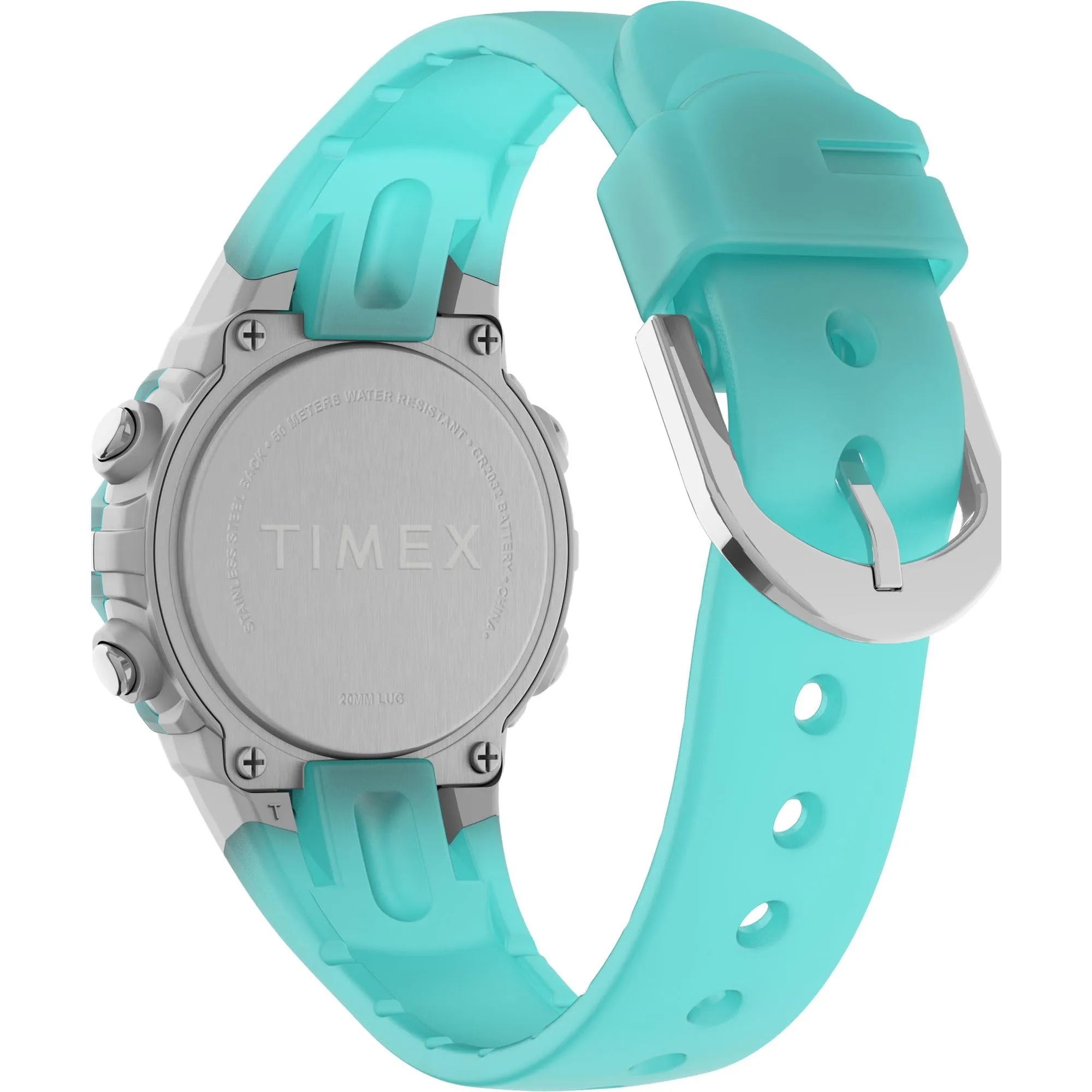 Timex TW5M61400 Youth, Orologio digitale da 33 mm, quadrante digitale cassa color argento, cinturino in resina blu - immagine 5