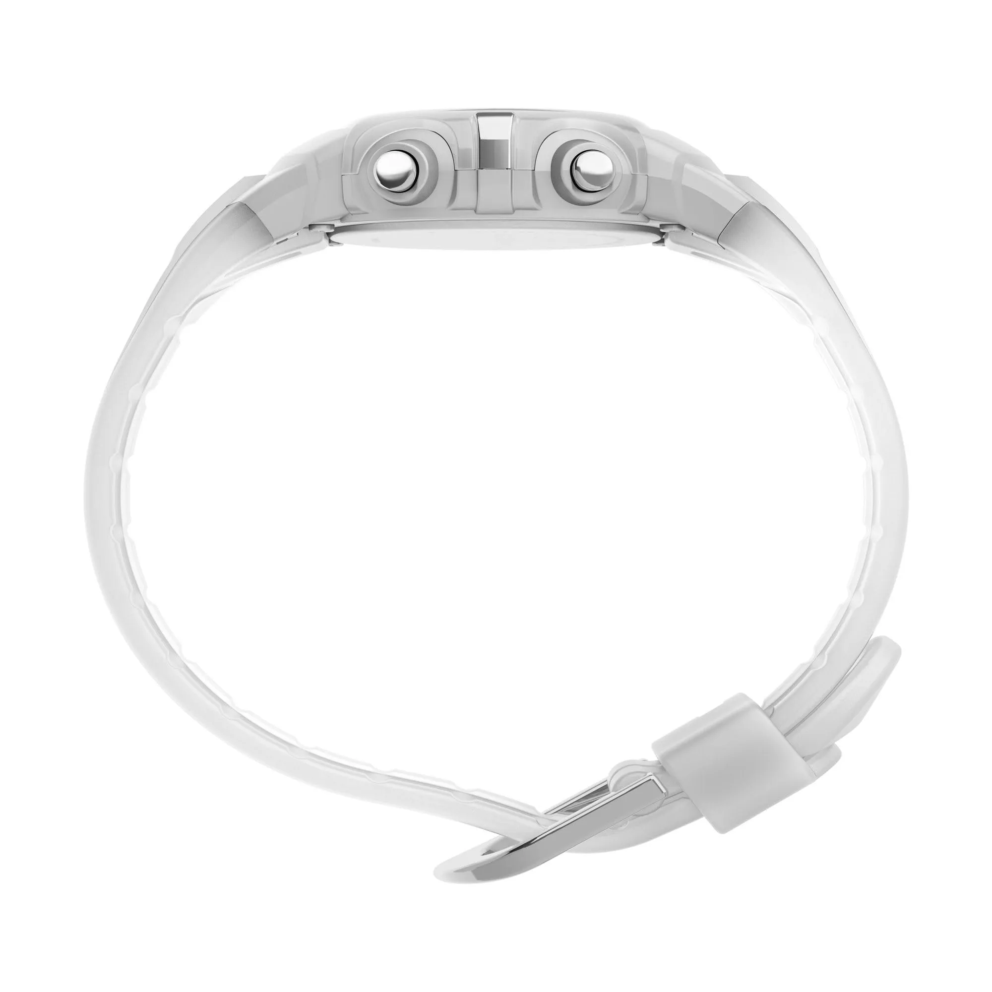 Timex Orologio sportivo unisex da 33 mm, cinturino in resina bianca, quadrante digitale, cassa argentata TW5M61500 - immagine 2