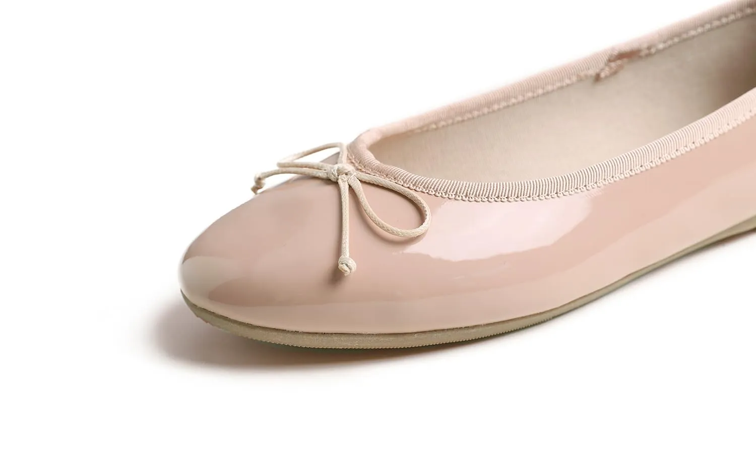 Feversole Cuscino Variopinto della Schiuma di Memoria del Macaroon delle Donne Insock Balletto del Brevetto Cipria Nudo 36 EU - immagine 5