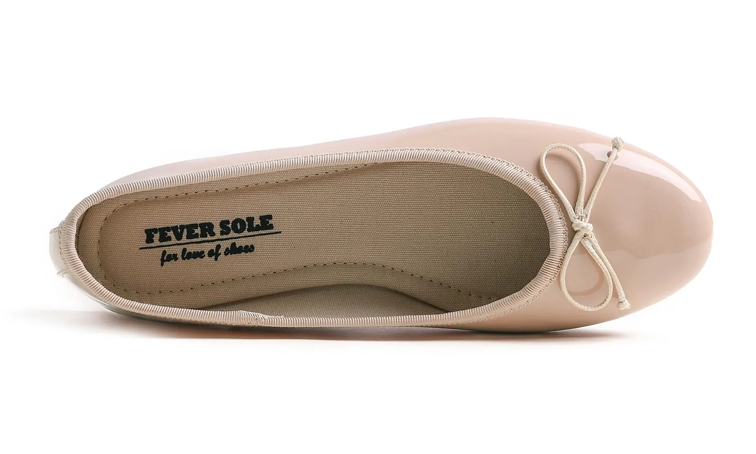 Feversole Cuscino Variopinto della Schiuma di Memoria del Macaroon delle Donne Insock Balletto del Brevetto Cipria Nudo 41 EU - immagine 4