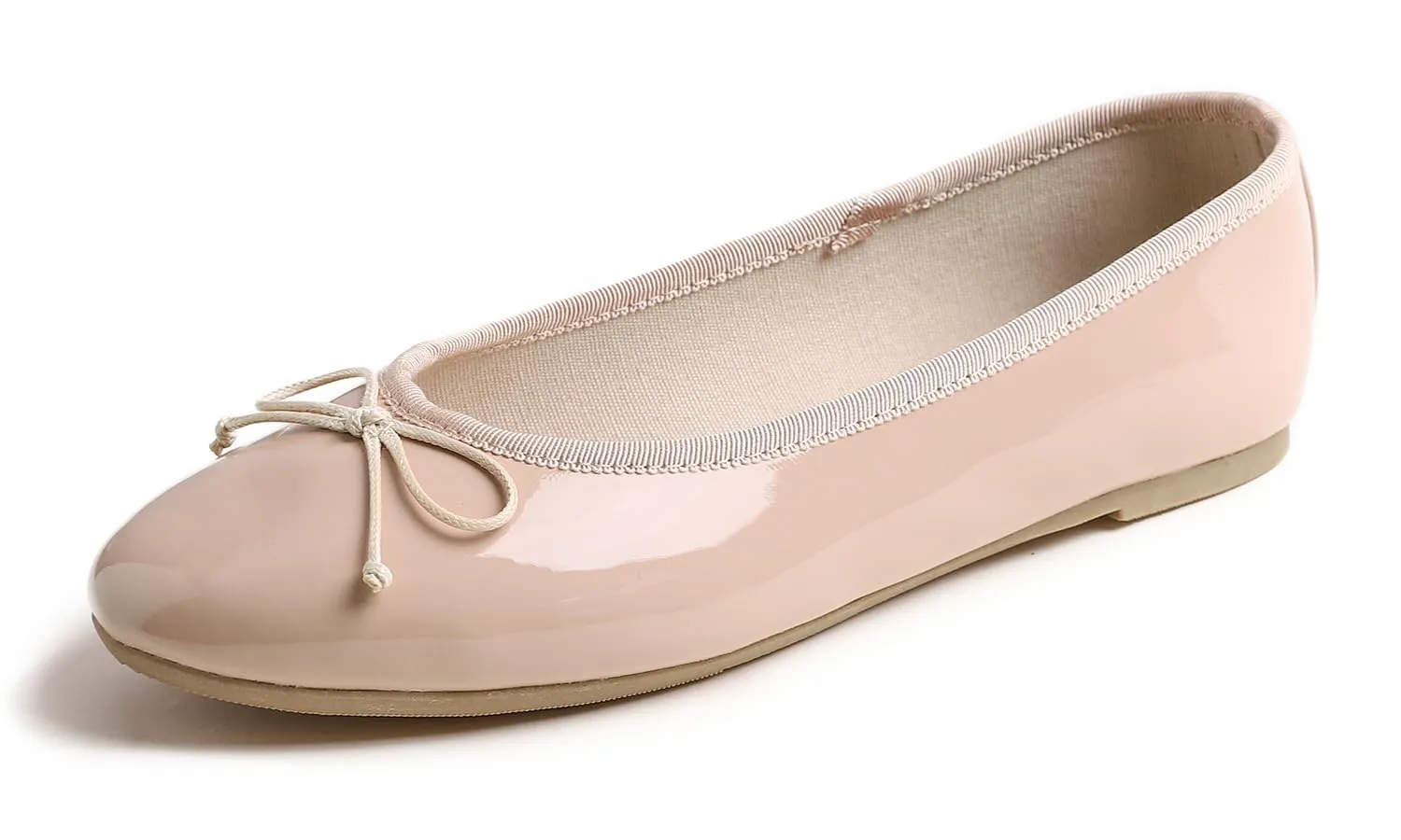Feversole Cuscino Variopinto della Schiuma di Memoria del Macaroon delle Donne Insock Balletto del Brevetto Cipria Nudo 38.5 EU - immagine 1