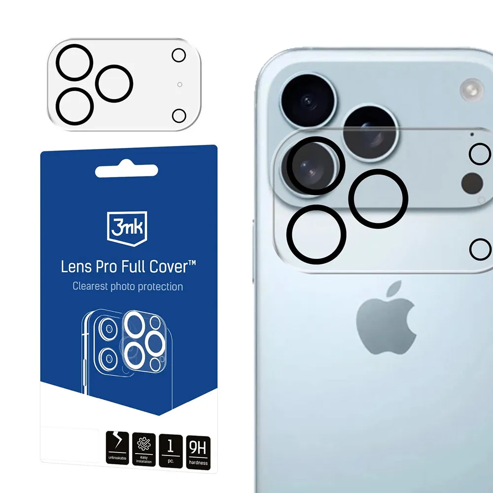 Pellicola Protettiva Posteriore 3MK Pro Full Cover per Apple iPhone 17 Pro, Vetro Temperato, Nero - immagine 1