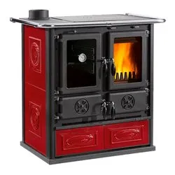 Cucina legna 7,9kW ROSETTA Sinistra Vst 16 Ceramica Liberty bordeaux 5 stelle (88,5x57,2x84,3cm) - immagine 1