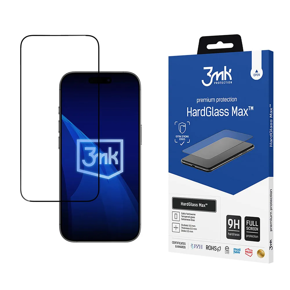 Pellicola Protettiva Schermo 3MK HardGlass Max per Apple iPhone 17 Air, Vetro Temperato, Full Glue, Nera - immagine 1