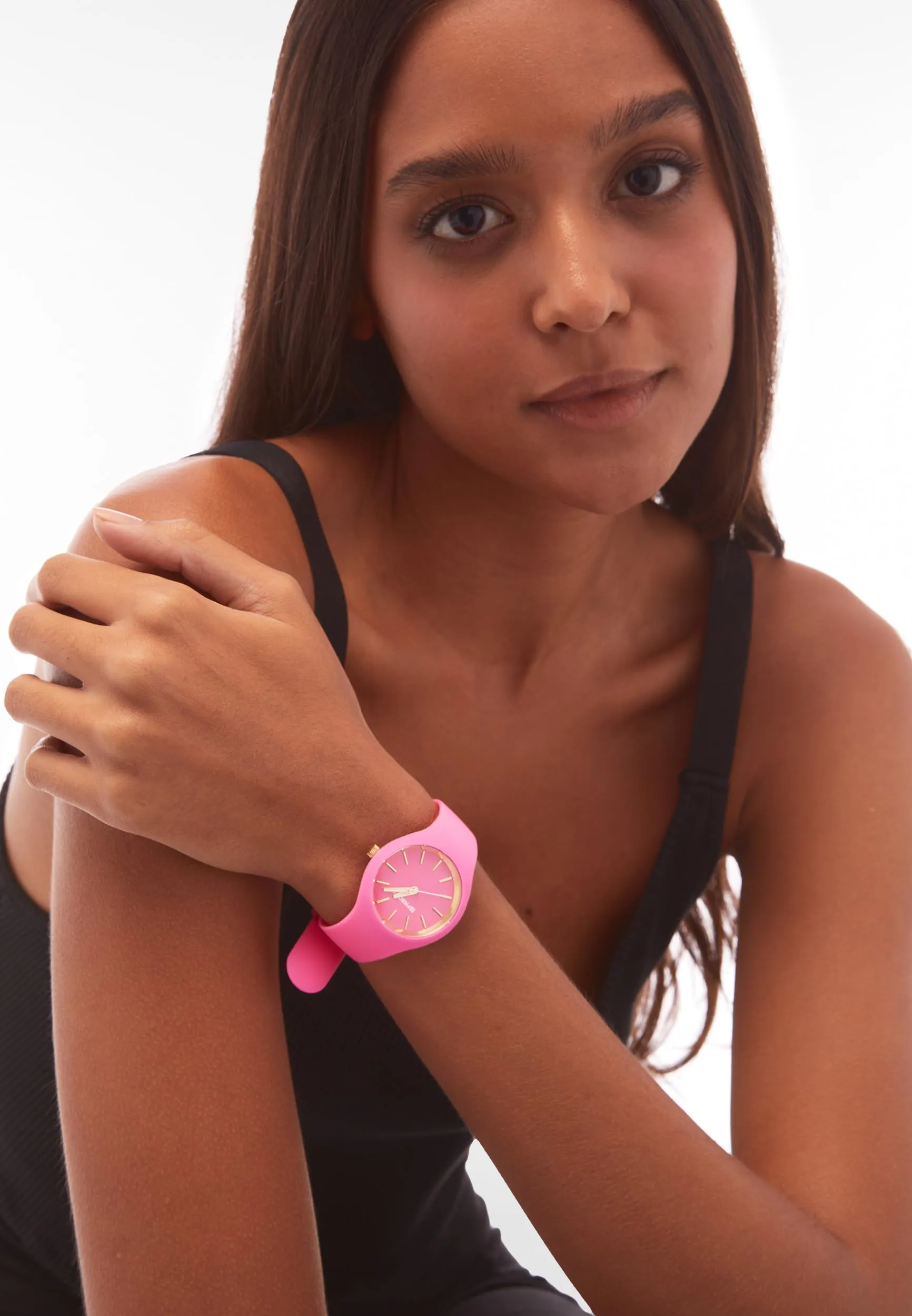 FREDDY Orologio da Polso Donna Rhythm, Rhythm Orologio da Donna in Silicone Fucsia e Gold, Cassa Tonda 34 mm - immagine 3