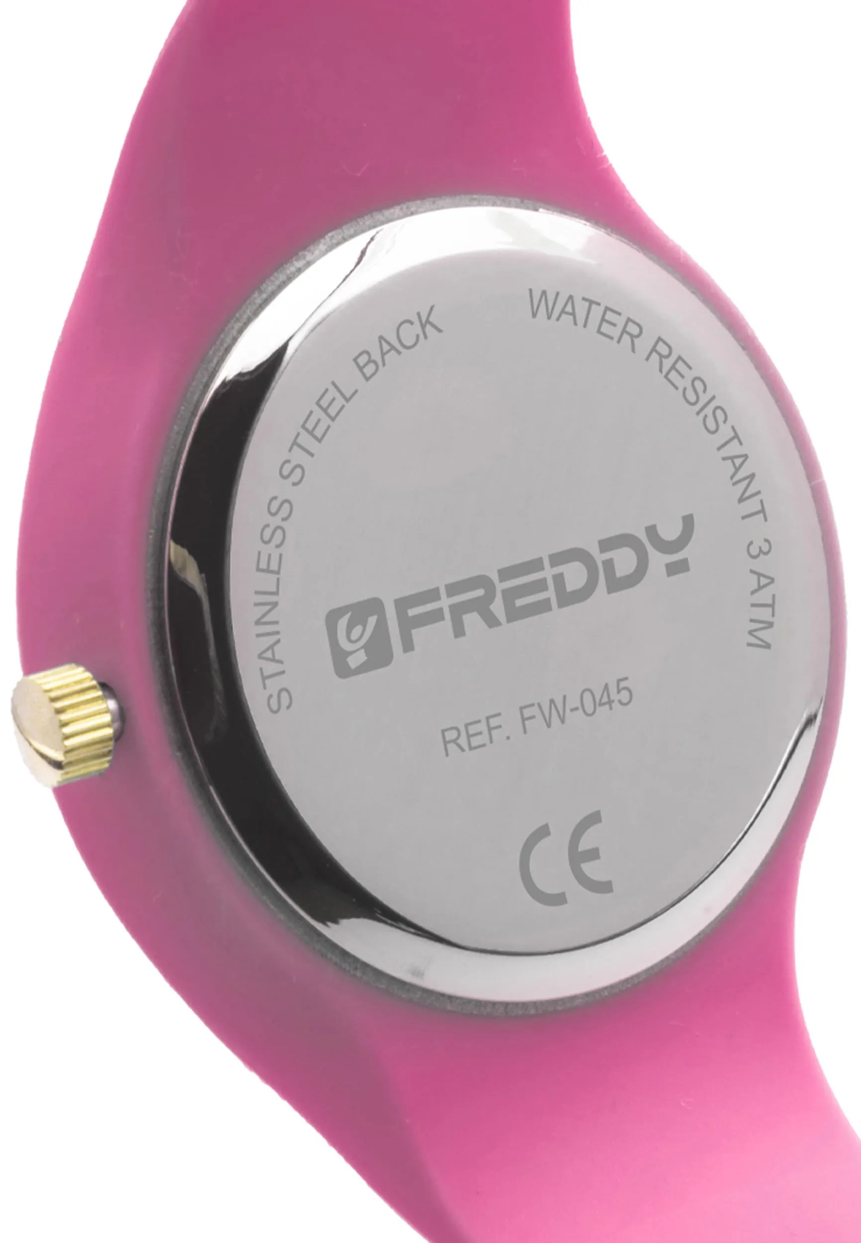 FREDDY Orologio da Polso Donna Rhythm, Rhythm Orologio da Donna in Silicone Fucsia e Gold, Cassa Tonda 34 mm - immagine 5