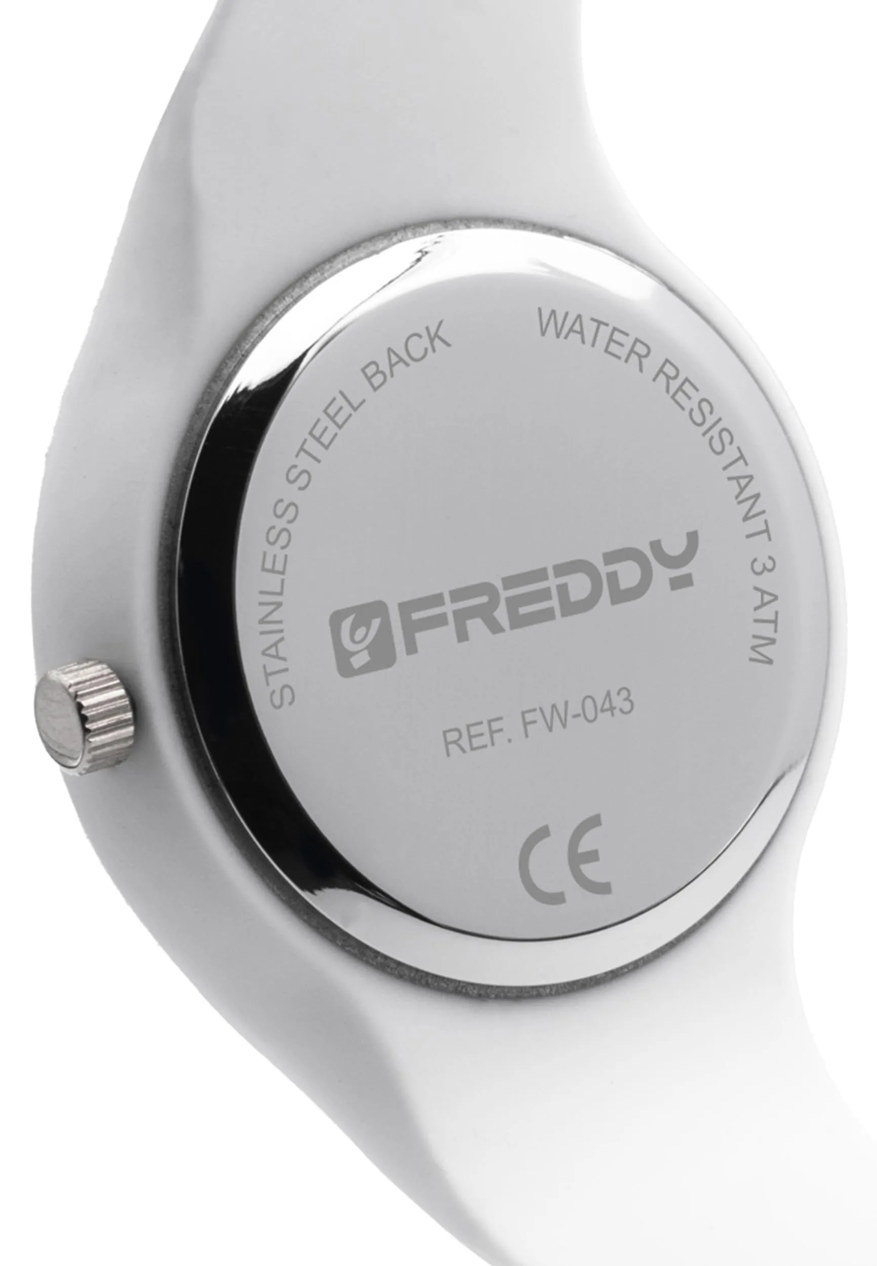FREDDY Orologio da Polso Donna Rhythm, Rhythm Orologio da Donna in Silicone Bianco e Silver, Cassa Tonda 34 mm - immagine 4