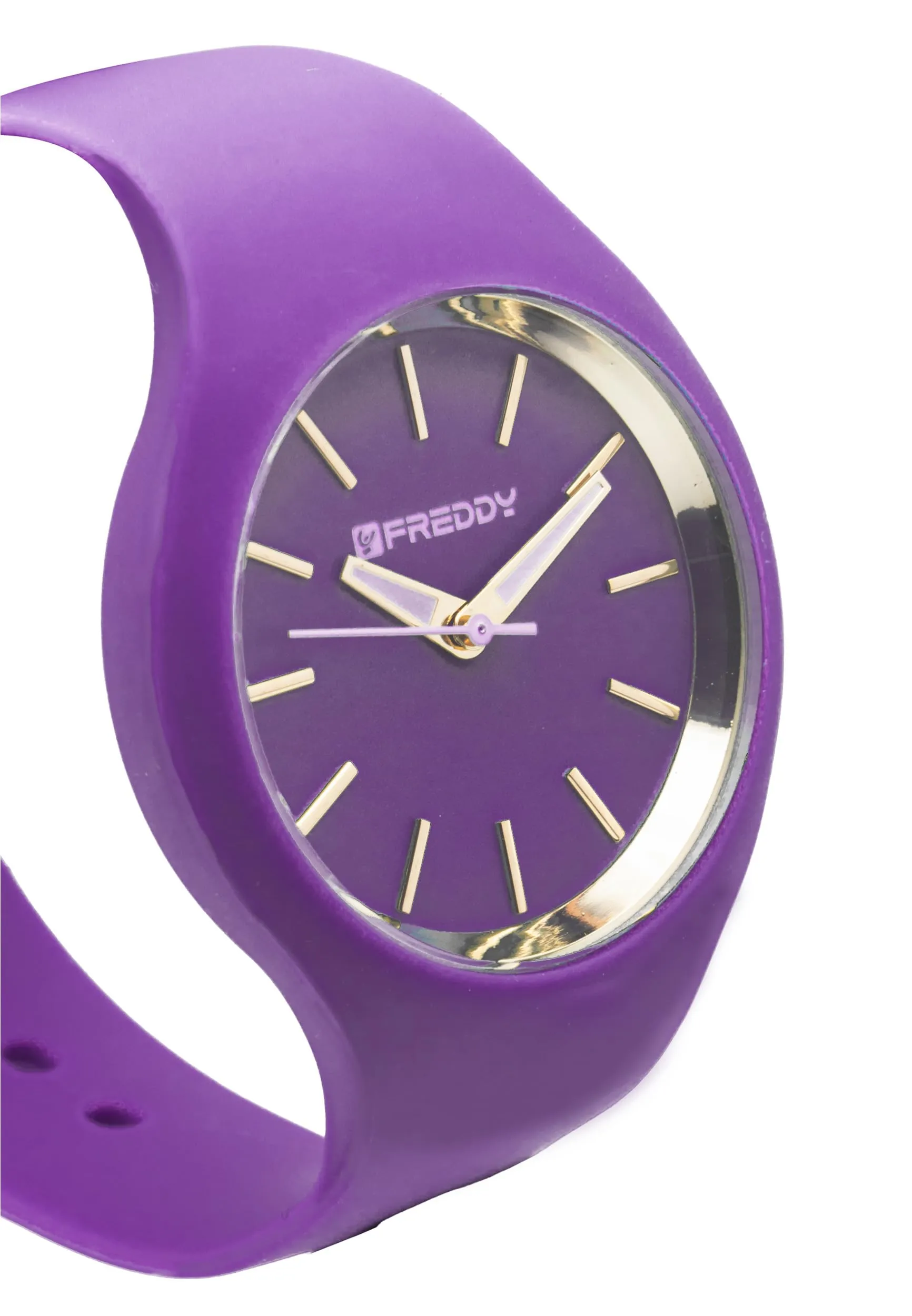 FREDDY - Orologio Donna Cinturino Silicone Viola E Dettagli Oro, Donna, Lilla, Unica - immagine 3