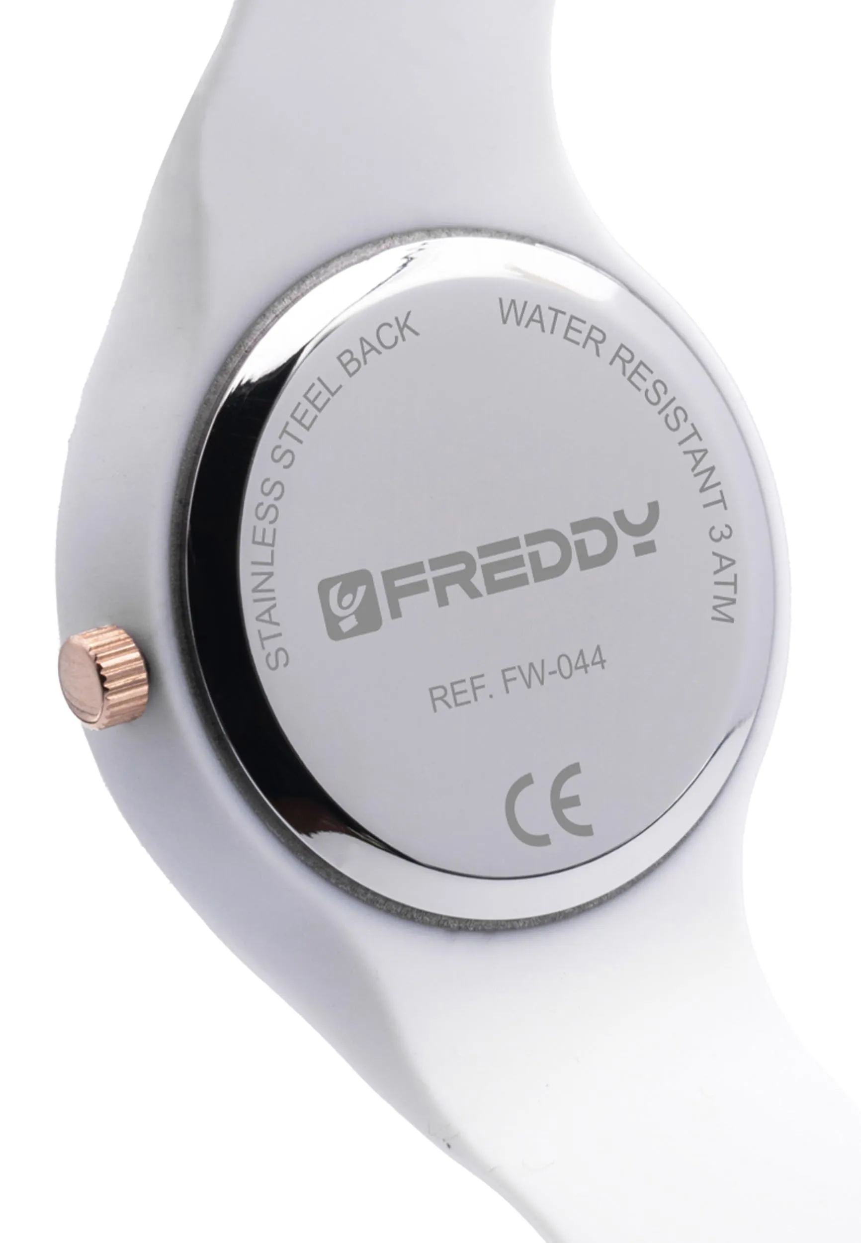 FREDDY Orologio da Polso Donna Rhythm, Rhythm Orologio da Donna in Silicone Bianco e Gold, Cassa Tonda 34 mm - immagine 5