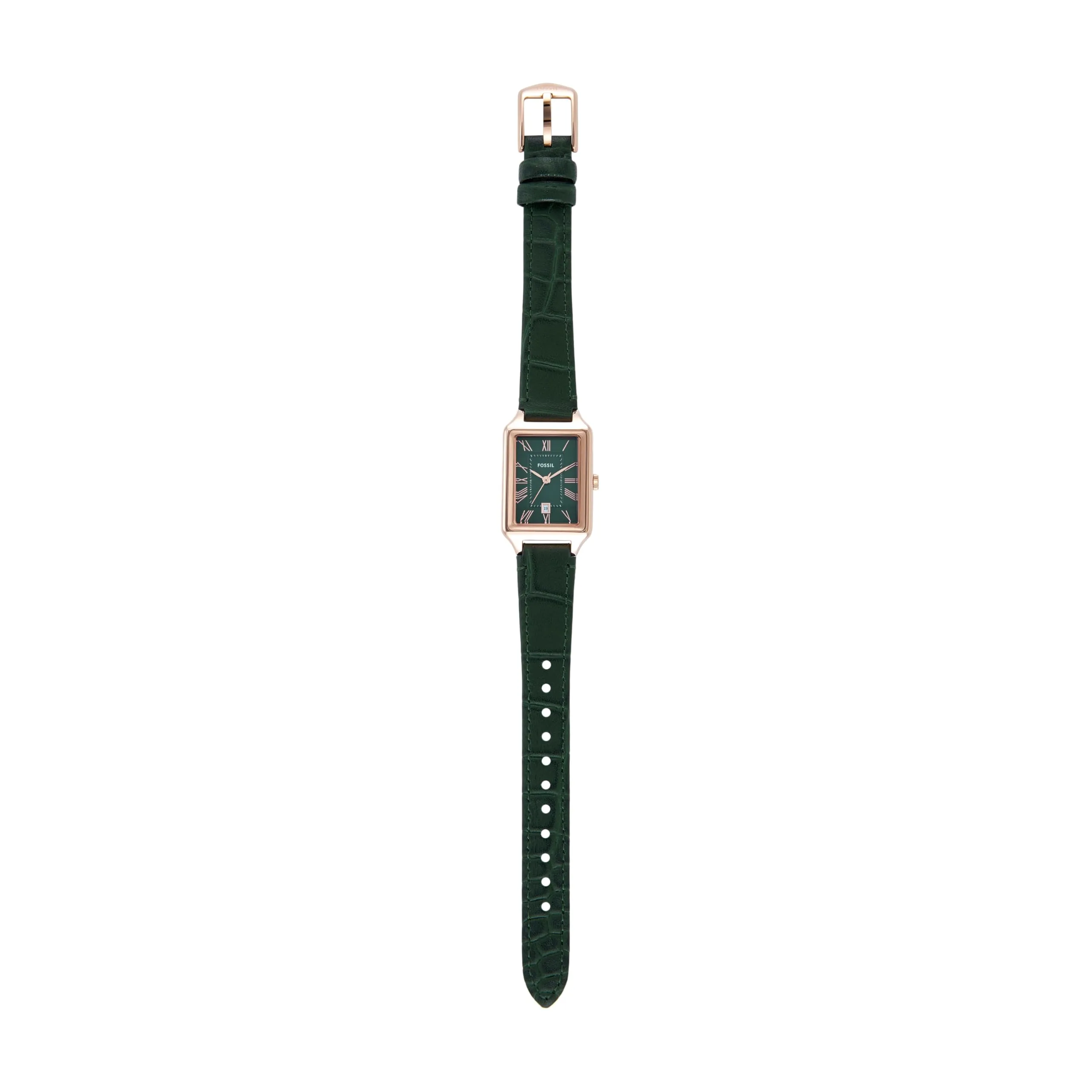 Fossil Raquel Orologio per donna, Movimento al quarzo con cinturino in acciaio inossiperbile o in pelle, Verde freddo, 23MM - immagine 6