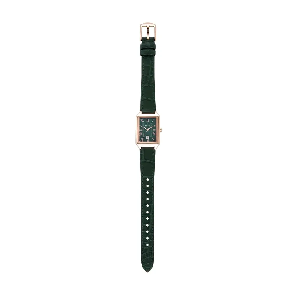 Fossil Raquel Orologio per donna, Movimento al quarzo con cinturino in acciaio inossiperbile o in pelle, Verde freddo, 23MM - immagine 8