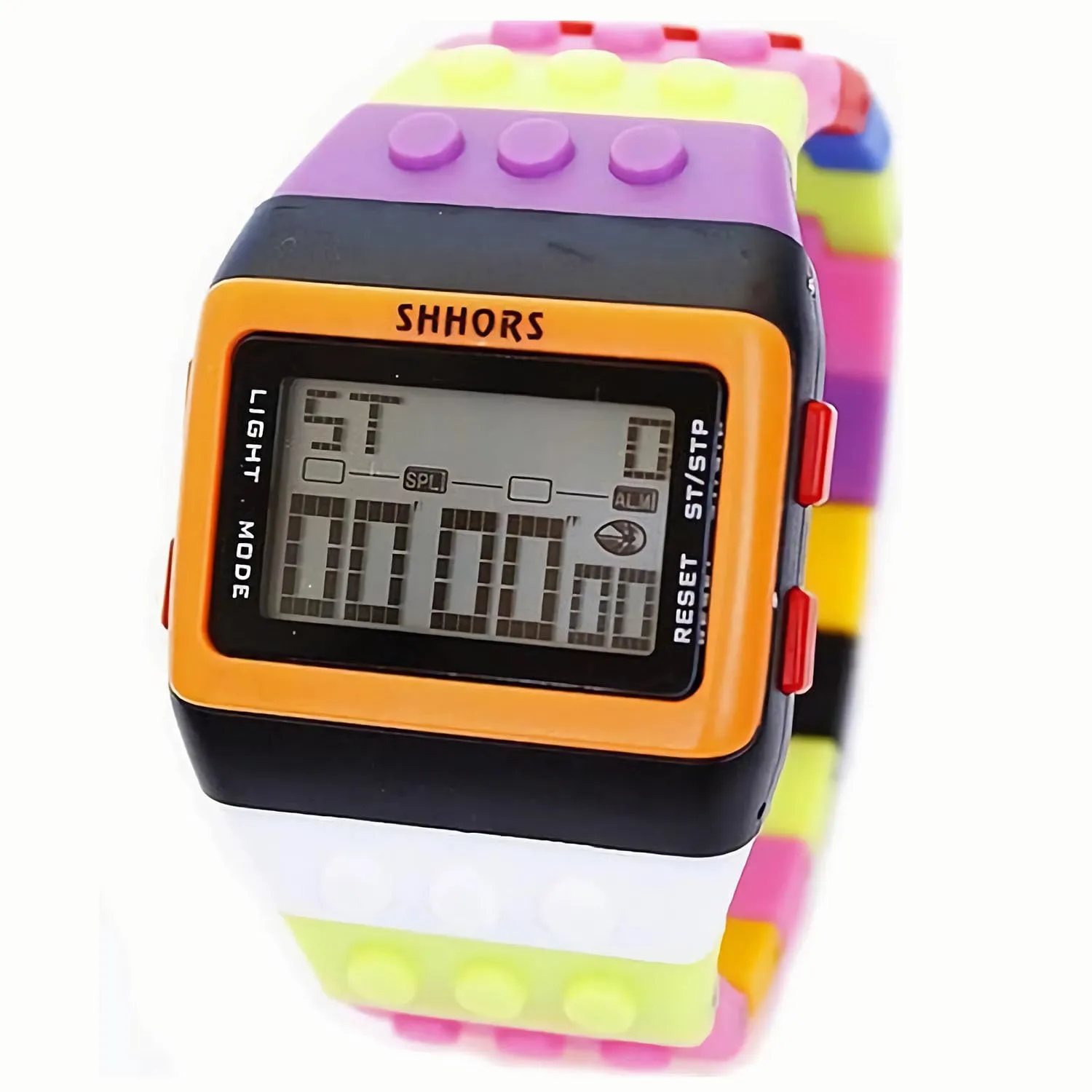 FENKOO Orologio digitale da pols neutro arcobaleno, Nero - immagine 2