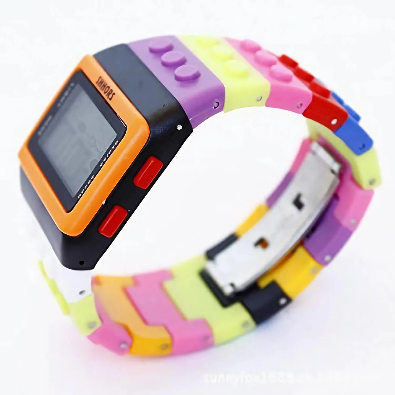 FENKOO Orologio digitale da pols neutro arcobaleno, Nero - immagine 3