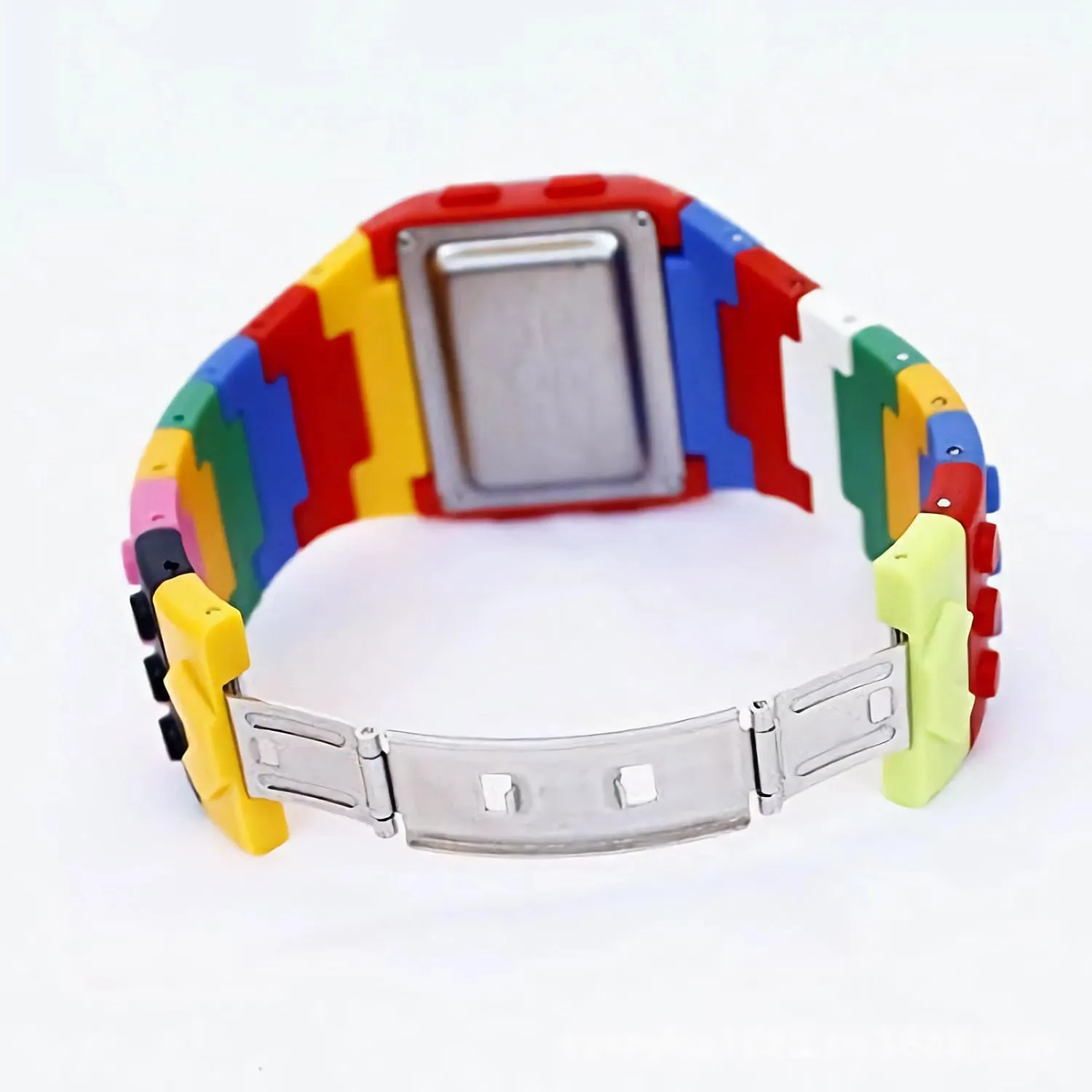 FENKOO Orologio digitale da pols neutro arcobaleno, Nero - immagine 6
