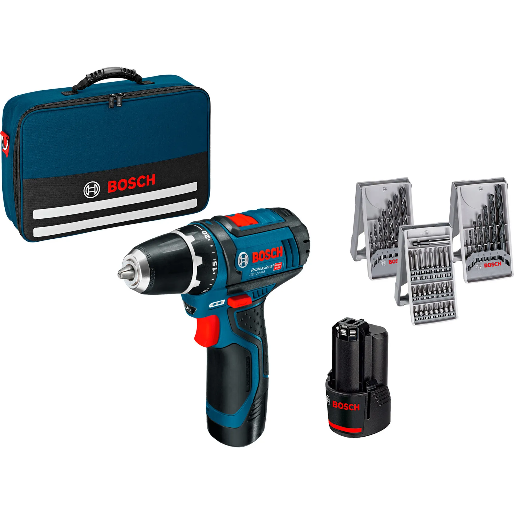GSR 12V-15 Professional 1300 Giri/min 600 g Nero, Blu, Trapano avvitatore - immagine 1