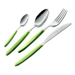 Set posate tavola 24 pz Inox 18/0 CROMO Verde P13BCM 737 - immagine 1