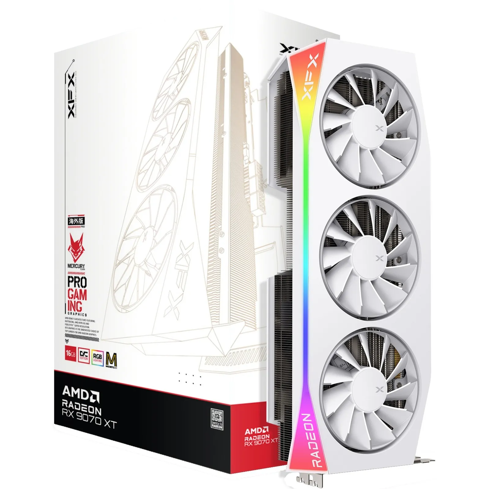 Radeon RX 9070 XT OC Mercury RGB Magnetic Air, Scheda grafica - immagine 1
