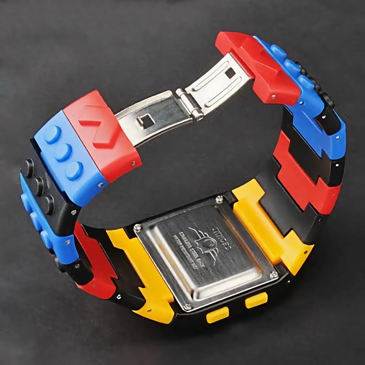 FENKOO Orologio digitale da pols neutro arcobaleno, Nero - immagine 5
