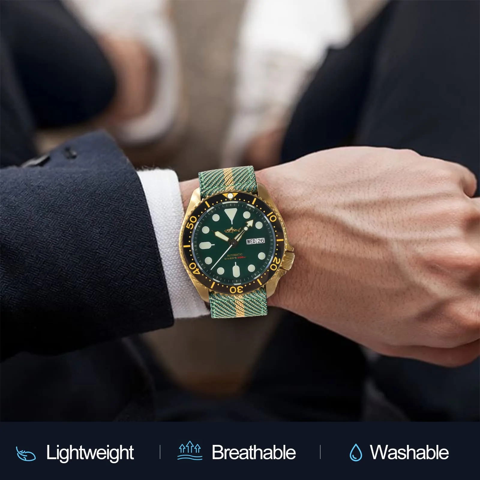 watchdives Cinturino in Nylon per Uomo e Donna 18mm 20mm 22mm, Cinturino Militare a Sgancio Rapido con Fibbia in Acciaio Inossidabile Resistente - immagine 6