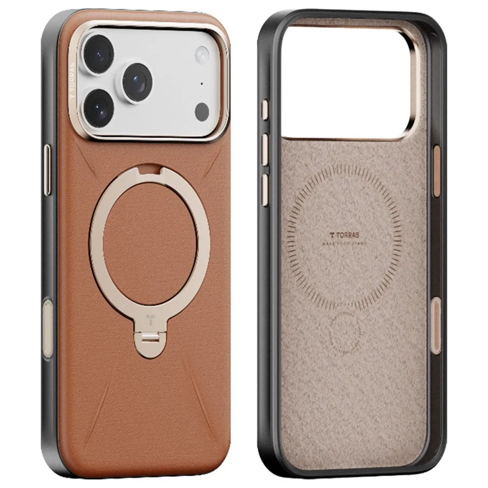 Custodia MagSafe per Apple iPhone 17 Pro Max, Torras, QPRO Leather, Marrone - immagine 1