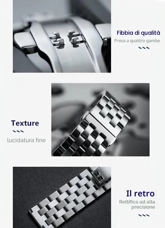 HEYOZURY Cinturini per Orologio in Metallo in Acciaio Inossidabile per Orologi con Estremità Dritta e Curva 18mm 19mm 20mm 21mm 22mm 24mm Cinturini di Ricambio in Braccialetti per Uomini Donne - immagine 2